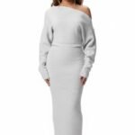 Women's Off-Shoulder Long Sleeve  Dress