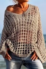 Hollow Out Knitted Shirt