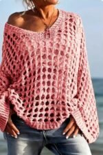 Hollow Out Knitted Shirt - 图片 4