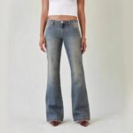 Vintage Washed Flared Jeans for Women